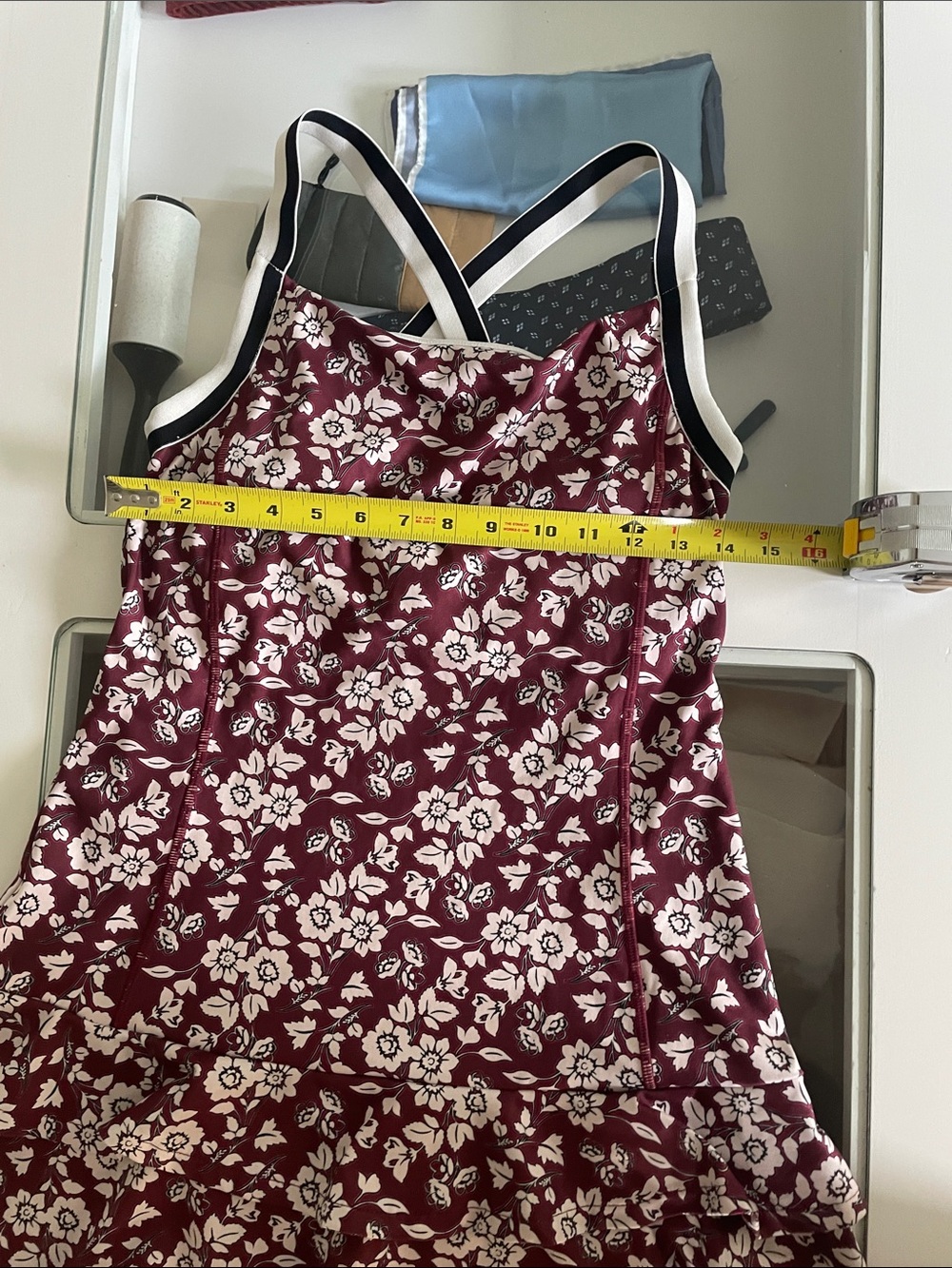 kate spade Burgundy Floral Tennis Dress with White Flowers - Picture 6 of 7